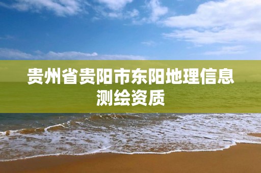 贵州省贵阳市东阳地理信息测绘资质