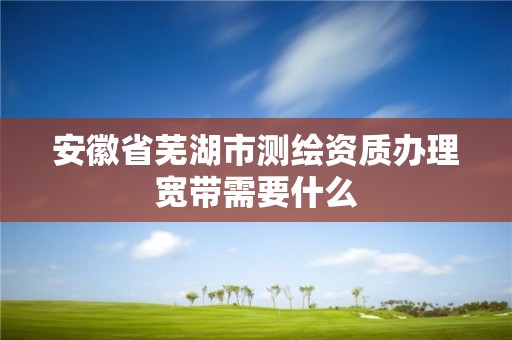 安徽省芜湖市测绘资质办理宽带需要什么