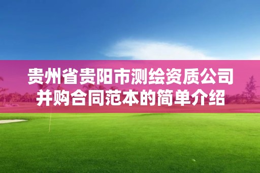 贵州省贵阳市测绘资质公司并购合同范本的简单介绍