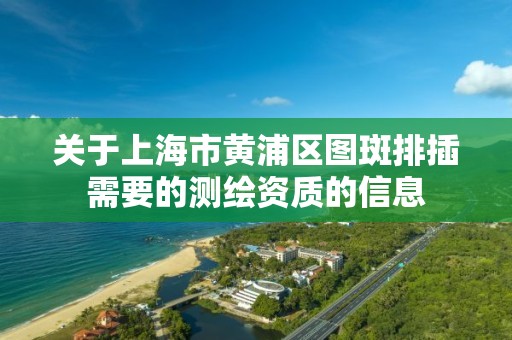 关于上海市黄浦区图斑排插需要的测绘资质的信息