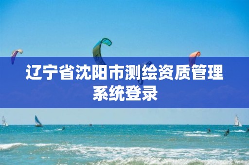 辽宁省沈阳市测绘资质管理系统登录