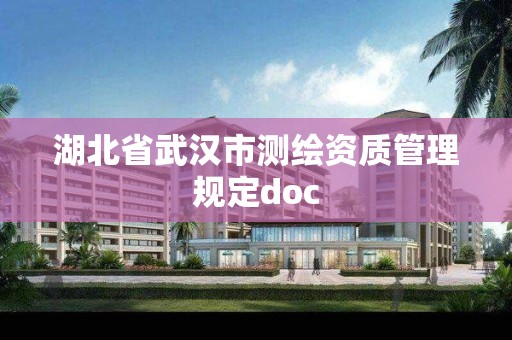 湖北省武汉市测绘资质管理规定doc