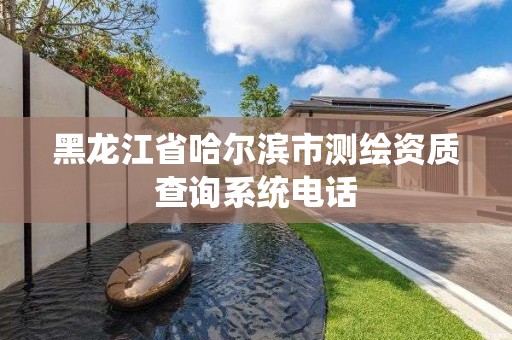 黑龙江省哈尔滨市测绘资质查询系统电话