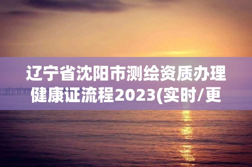 辽宁省沈阳市测绘资质办理健康证流程2023(实时/更新中)