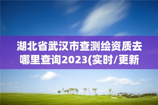 湖北省武汉市查测绘资质去哪里查询2023(实时/更新中)