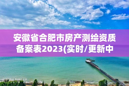 安徽省合肥市房产测绘资质备案表2023(实时/更新中)