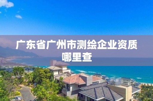 广东省广州市测绘企业资质哪里查