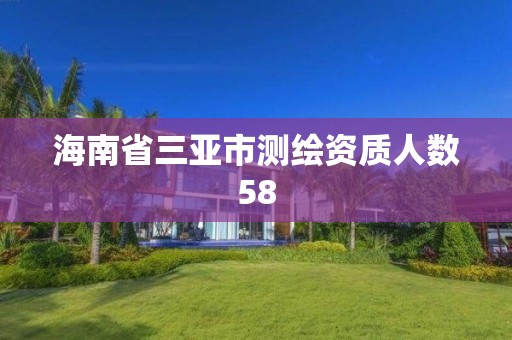 海南省三亚市测绘资质人数58