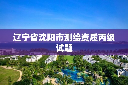 辽宁省沈阳市测绘资质丙级试题