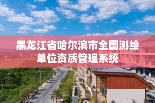 黑龙江省哈尔滨市全国测绘单位资质管理系统