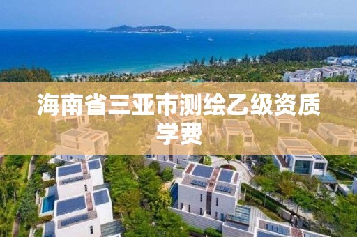 海南省三亚市测绘乙级资质学费