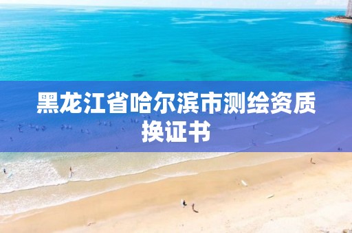 黑龙江省哈尔滨市测绘资质换证书