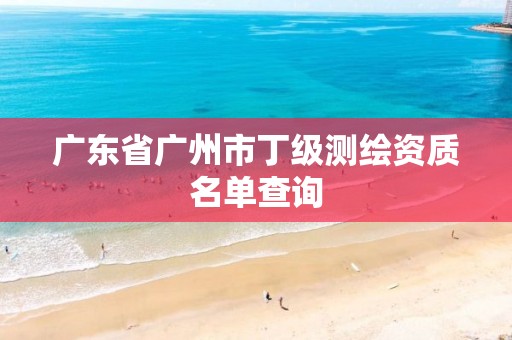 广东省广州市丁级测绘资质名单查询