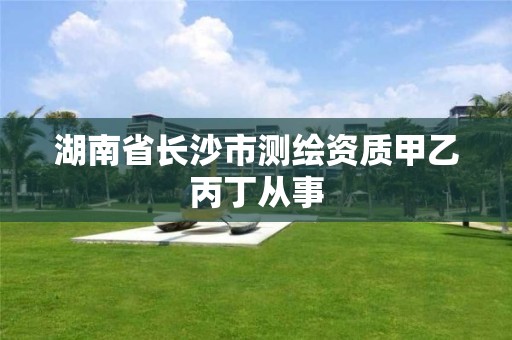 湖南省长沙市测绘资质甲乙丙丁从事