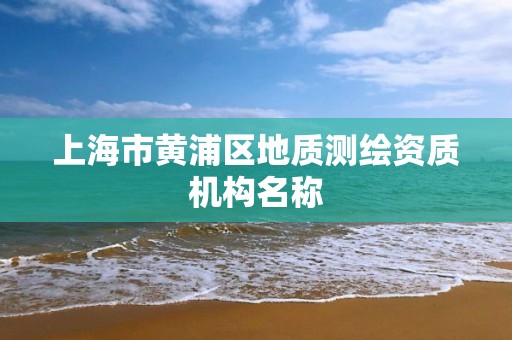 上海市黄浦区地质测绘资质机构名称