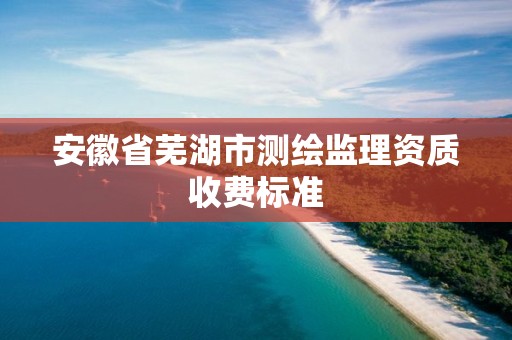 安徽省芜湖市测绘监理资质收费标准