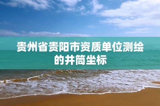 贵州省贵阳市资质单位测绘的井筒坐标