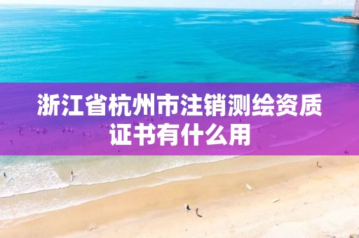 浙江省杭州市注销测绘资质证书有什么用