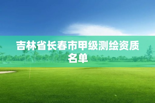 吉林省长春市甲级测绘资质名单