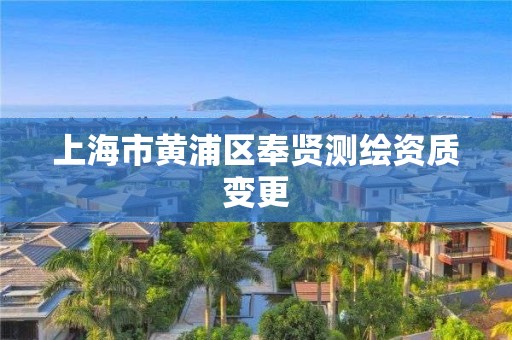 上海市黄浦区奉贤测绘资质变更