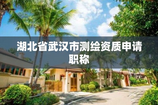 湖北省武汉市测绘资质申请职称