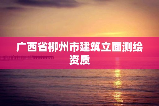 广西省柳州市建筑立面测绘资质