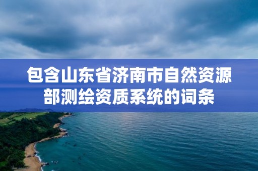 包含山东省济南市自然资源部测绘资质系统的词条