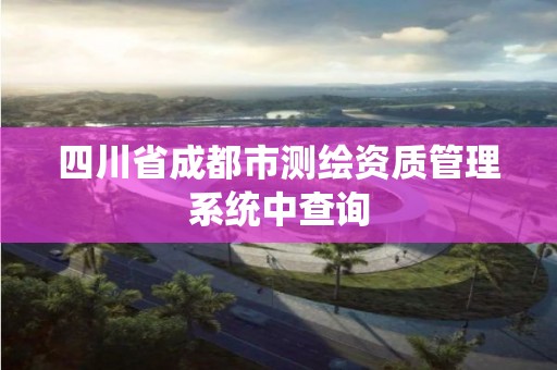 四川省成都市测绘资质管理系统中查询