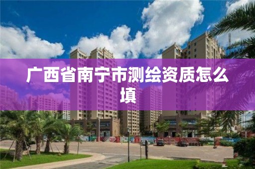 广西省南宁市测绘资质怎么填