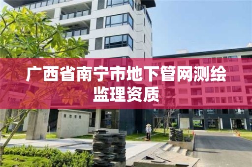 广西省南宁市地下管网测绘监理资质