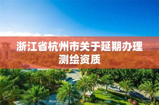 浙江省杭州市关于延期办理测绘资质