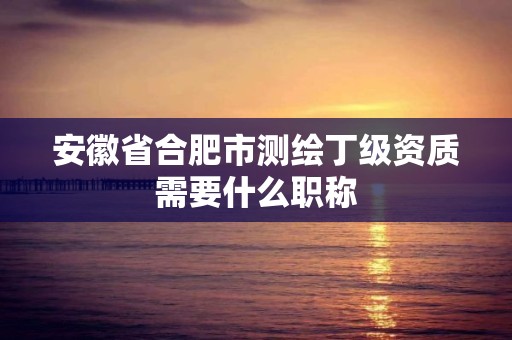 安徽省合肥市测绘丁级资质需要什么职称