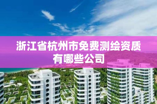 浙江省杭州市免费测绘资质有哪些公司