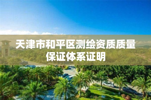 天津市和平区测绘资质质量保证体系证明