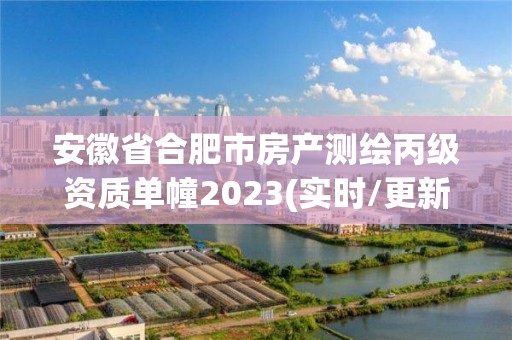 安徽省合肥市房产测绘丙级资质单幢2023(实时/更新中)