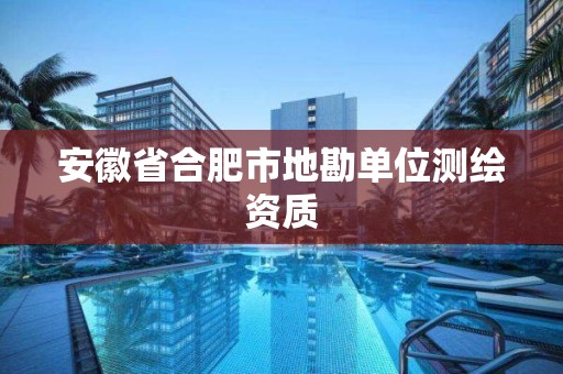 安徽省合肥市地勘单位测绘资质