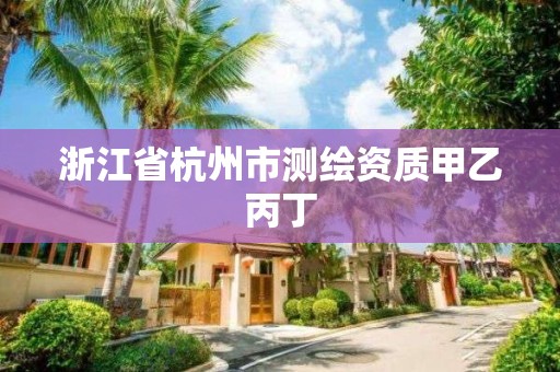 浙江省杭州市测绘资质甲乙丙丁