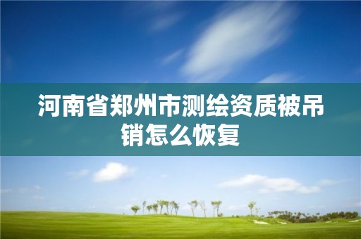 河南省郑州市测绘资质被吊销怎么恢复