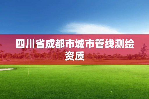 四川省成都市城市管线测绘资质