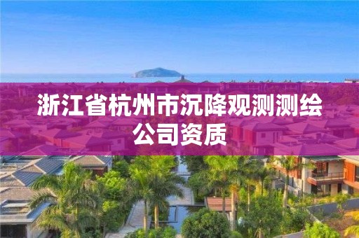 浙江省杭州市沉降观测测绘公司资质