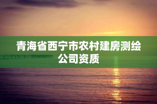 青海省西宁市农村建房测绘公司资质