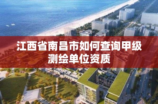 江西省南昌市如何查询甲级测绘单位资质