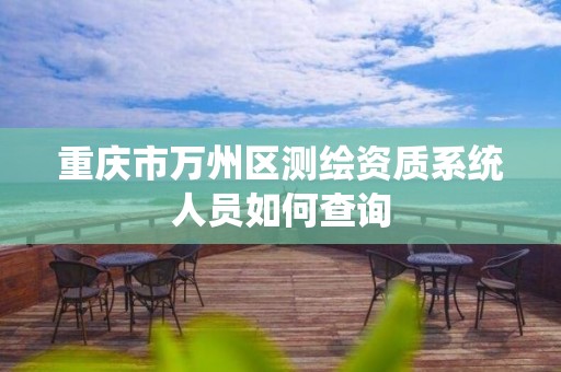 重庆市万州区测绘资质系统人员如何查询