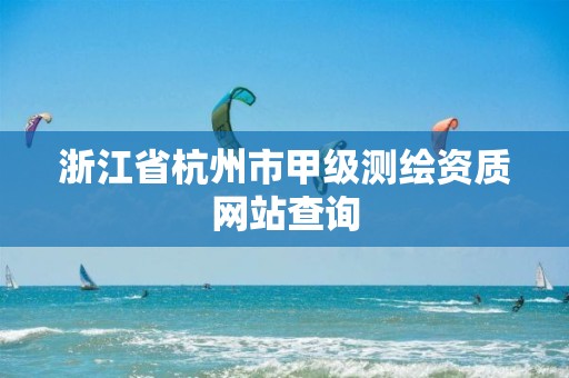 浙江省杭州市甲级测绘资质网站查询