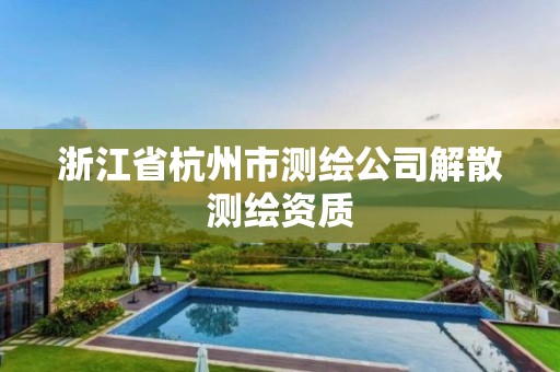 浙江省杭州市测绘公司解散测绘资质