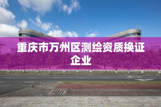 重庆市万州区测绘资质换证企业