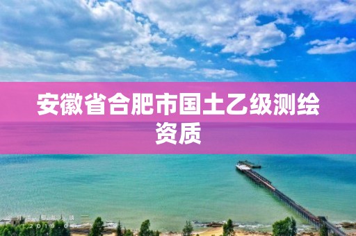 安徽省合肥市国土乙级测绘资质