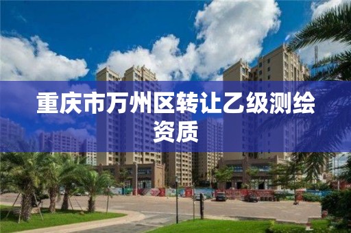 重庆市万州区转让乙级测绘资质