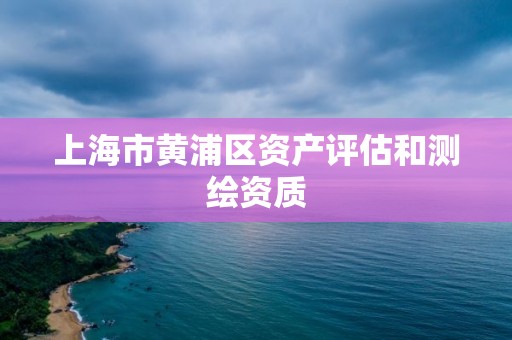 上海市黄浦区资产评估和测绘资质