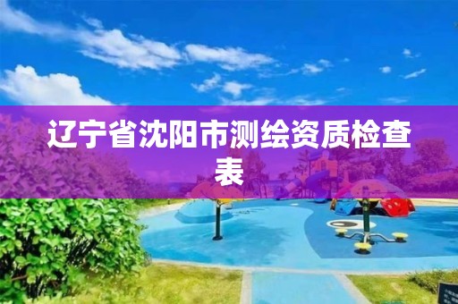 辽宁省沈阳市测绘资质检查表